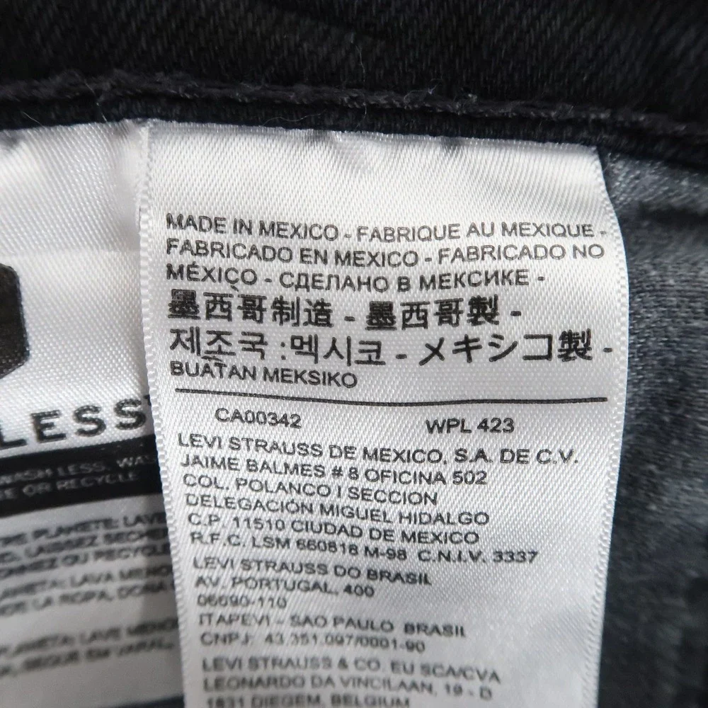 Levi Jeans Mens 34x30 Fits 33x30 Black 511 Slim Fit 04511-4406 Tapered Stretch